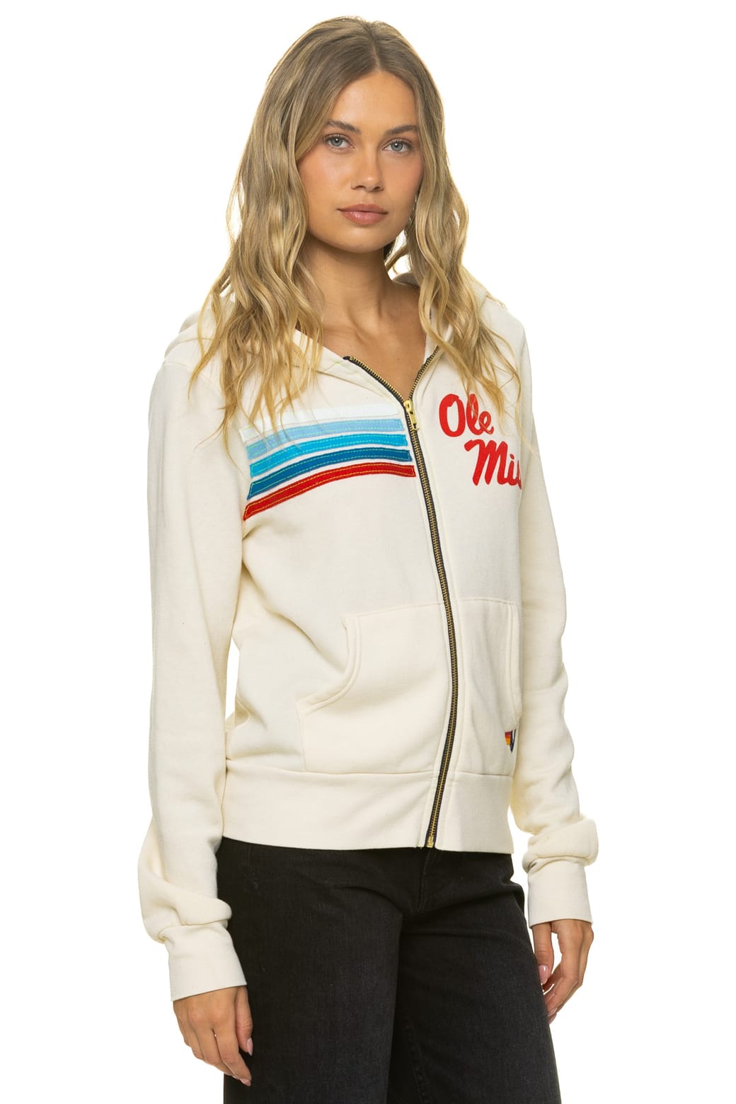 Retro OLE MISS 2026 ZIP HOODIE - VINTAGE WHITE