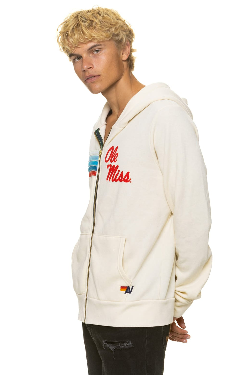 Retro OLE MISS 2026 ZIP HOODIE - VINTAGE WHITE