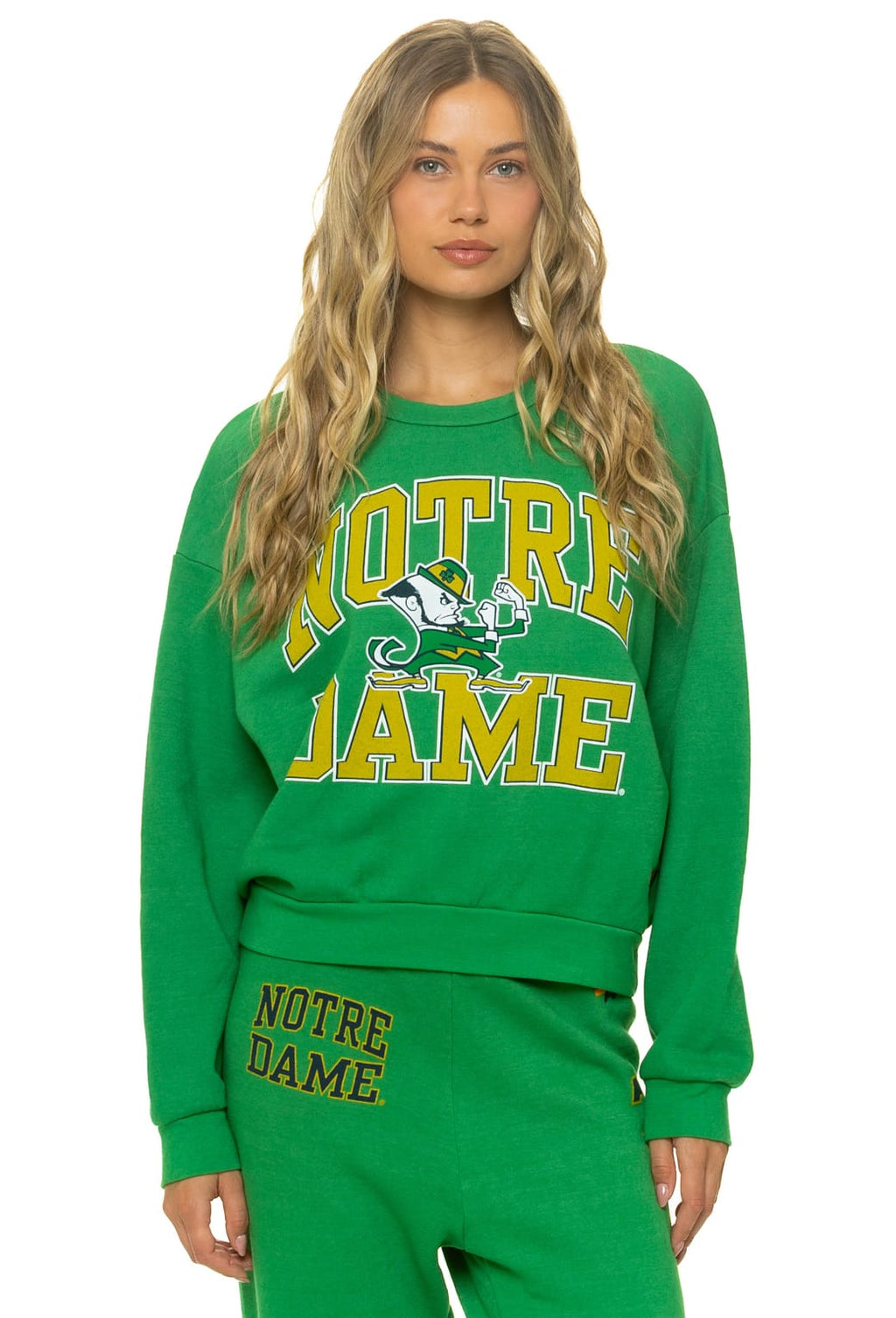 Retro NOTRE DAME 2026 RELAXED CREW SWEATSHIRT - KELLY GREEN