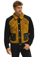 Retro ASPEN SHERPA UNISEX DENIM JACKET - BLACK HONEY