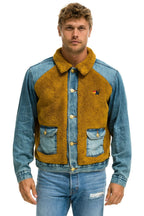 Retro ASPEN SHERPA UNISEX DENIM JACKET - MEDIUM VINTAGE