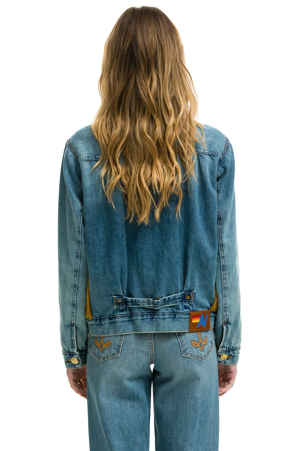 Retro ASPEN SHERPA UNISEX DENIM JACKET - MEDIUM VINTAGE