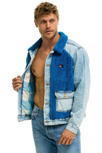 Retro ASPEN SHERPA UNISEX DENIM JACKET - SUPER LIGHT BLUE
