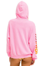 Retro AVIATOR NATION ASPEN RELAXED PULLOVER HOODIE - NEON PINK