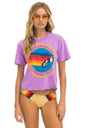 Retro AVIATOR NATION BOYFRIEND TEE - NEON PURPLE