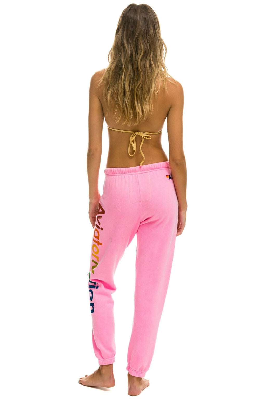 Retro AVIATOR NATION HAIGHT ASHBURY SWEATPANTS - NEON PINK
