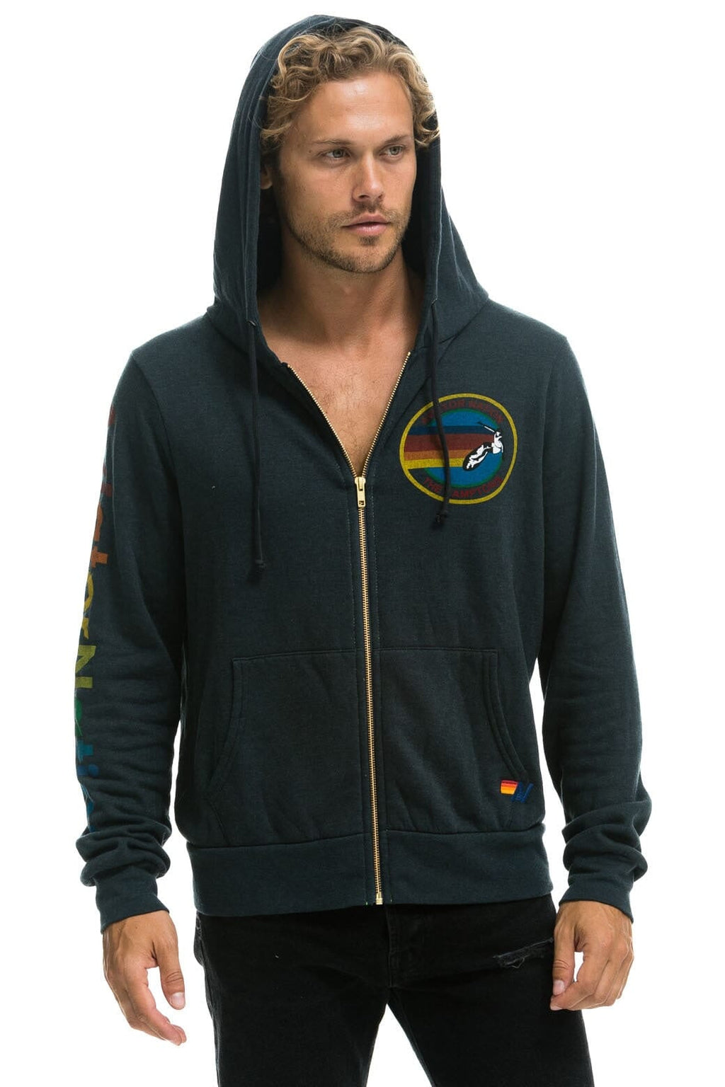 Retro AVIATOR NATION HAMPTONS HOODIE - CHARCOAL