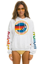 Retro AVIATOR NATION HAMPTONS RELAXED PULLOVER HOODIE - WHITE