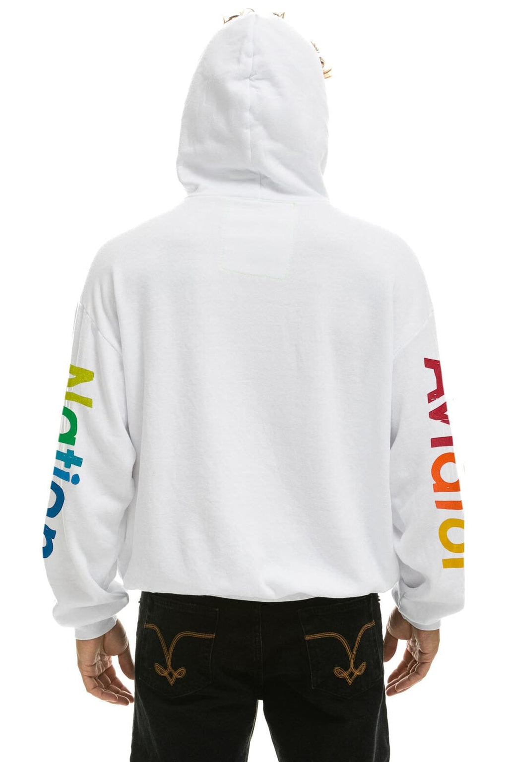 Retro AVIATOR NATION HAMPTONS RELAXED PULLOVER HOODIE - WHITE