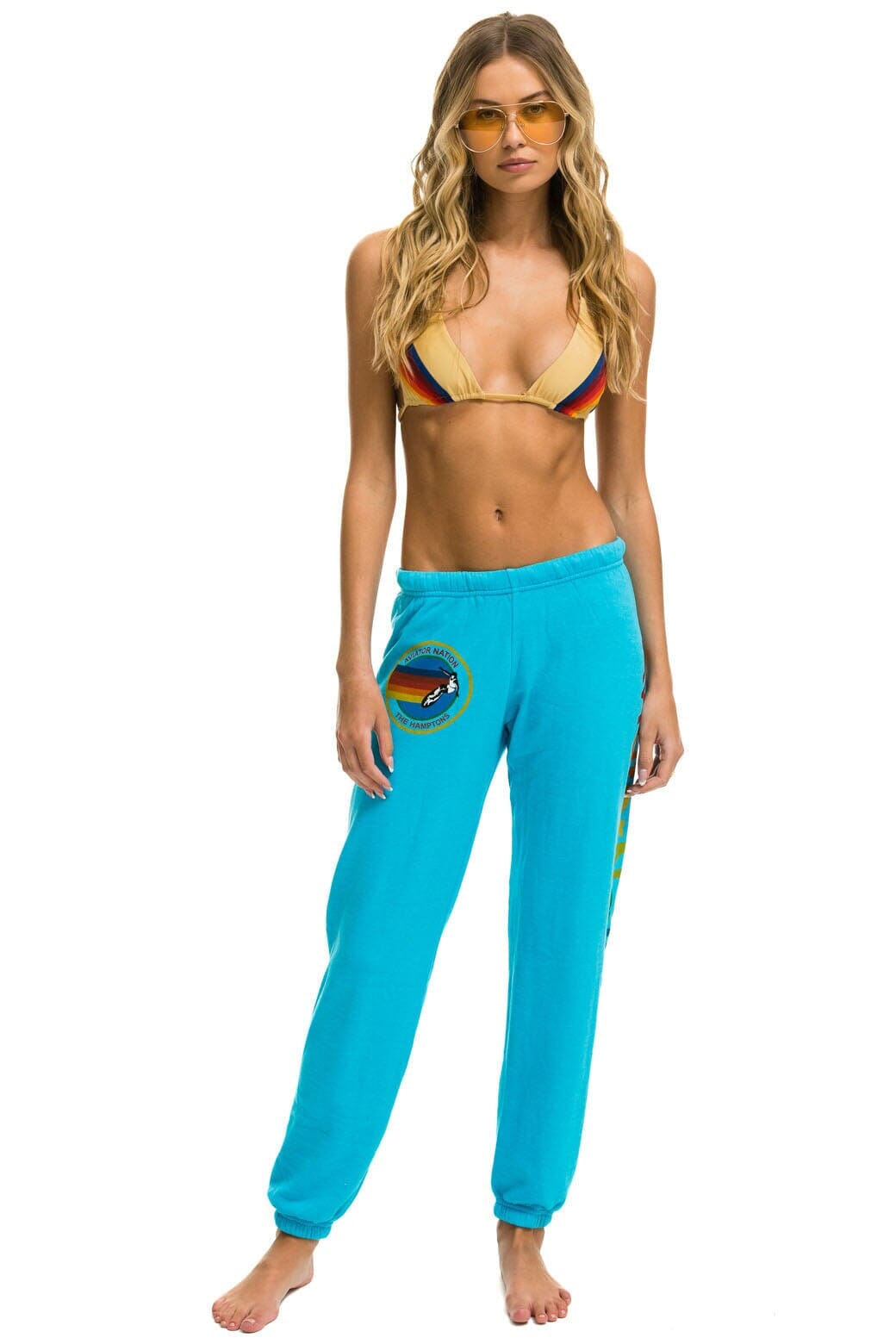 Retro AVIATOR NATION HAMPTONS SWEATPANTS - NEON BLUE