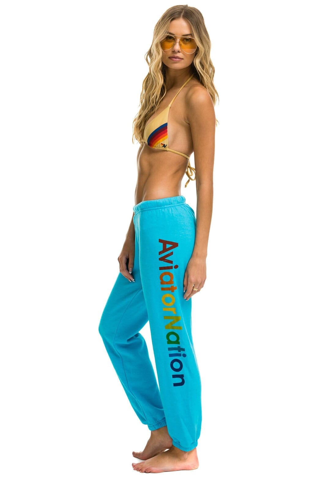 Retro AVIATOR NATION HAMPTONS SWEATPANTS - NEON BLUE