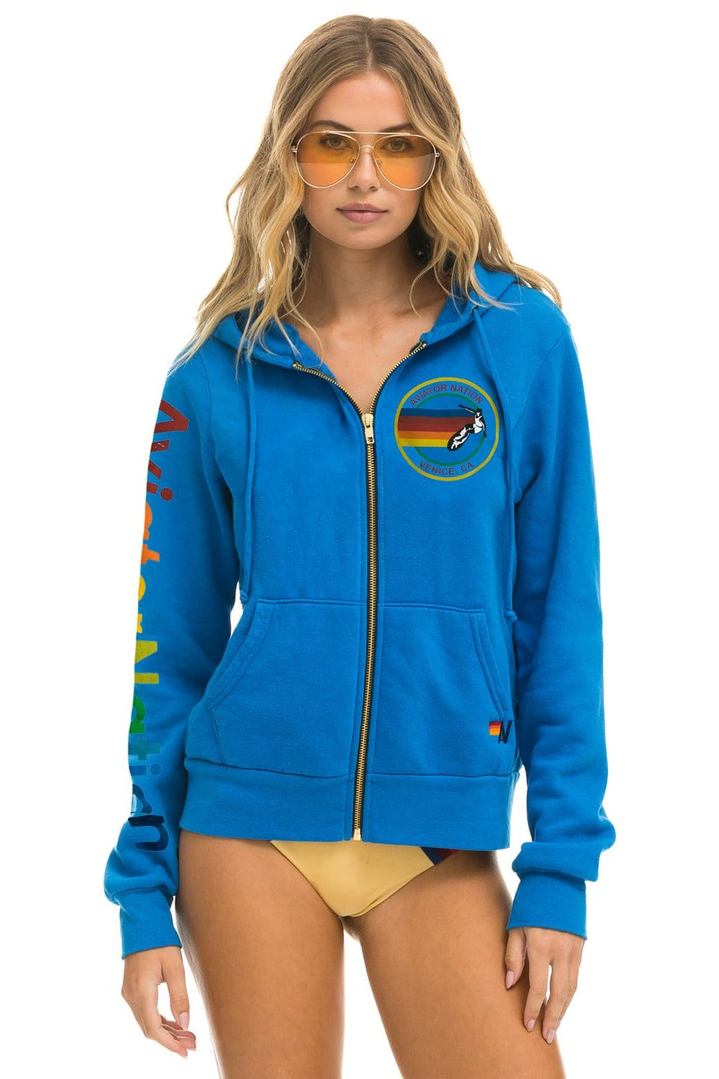 Retro AVIATOR NATION VENICE HOODIE - OCEAN
