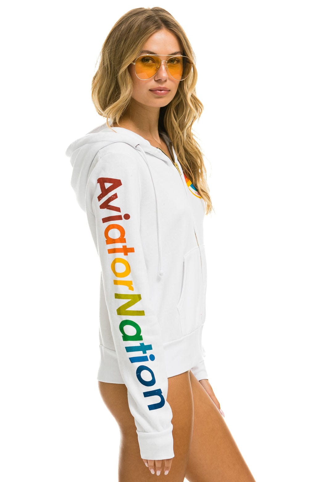 Retro AVIATOR NATION VENICE HOODIE - WHITE