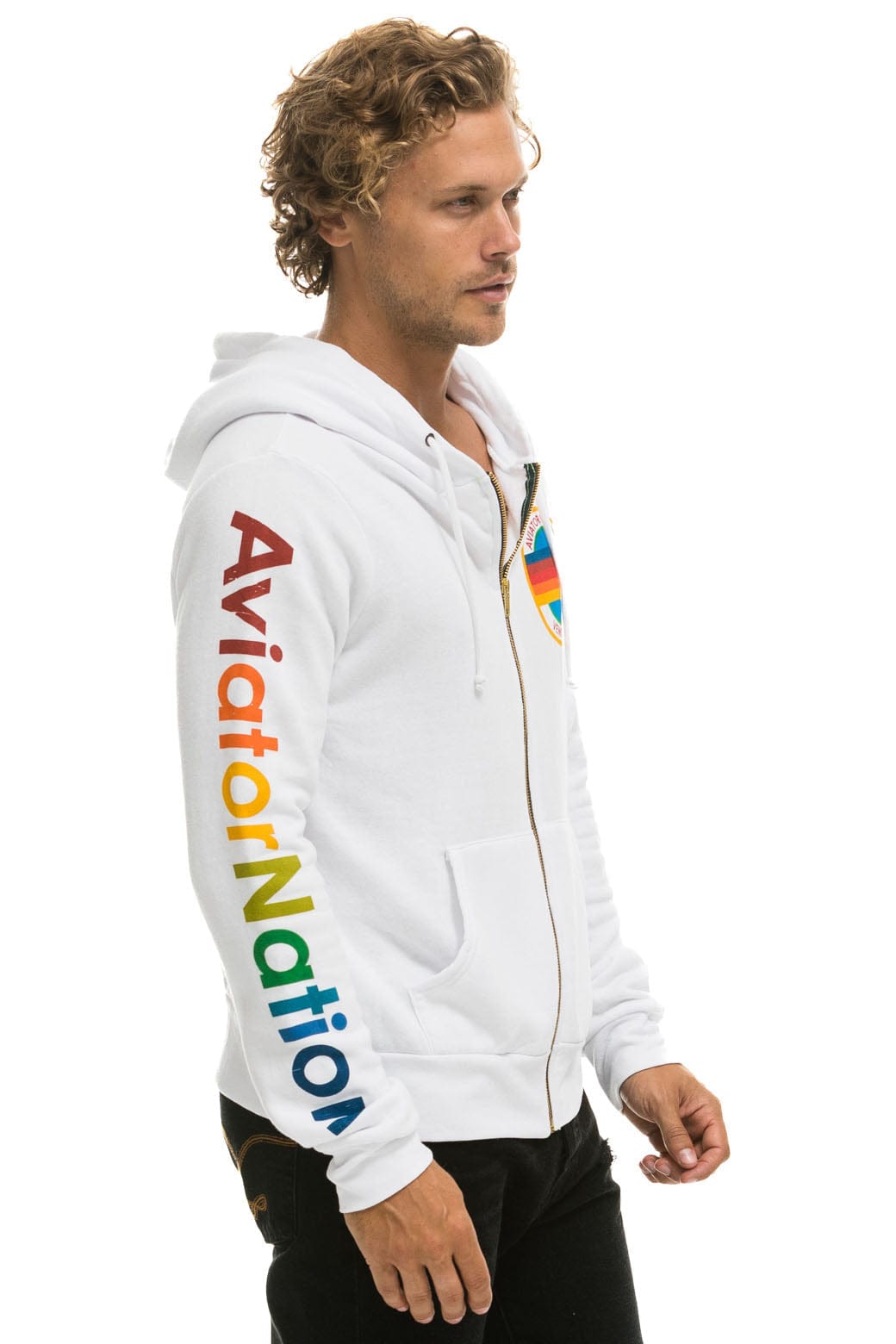 Retro AVIATOR NATION VENICE HOODIE - WHITE
