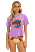 Retro AVIATOR NATION LA JOLLA BOYFRIEND TEE - NEON PURPLE