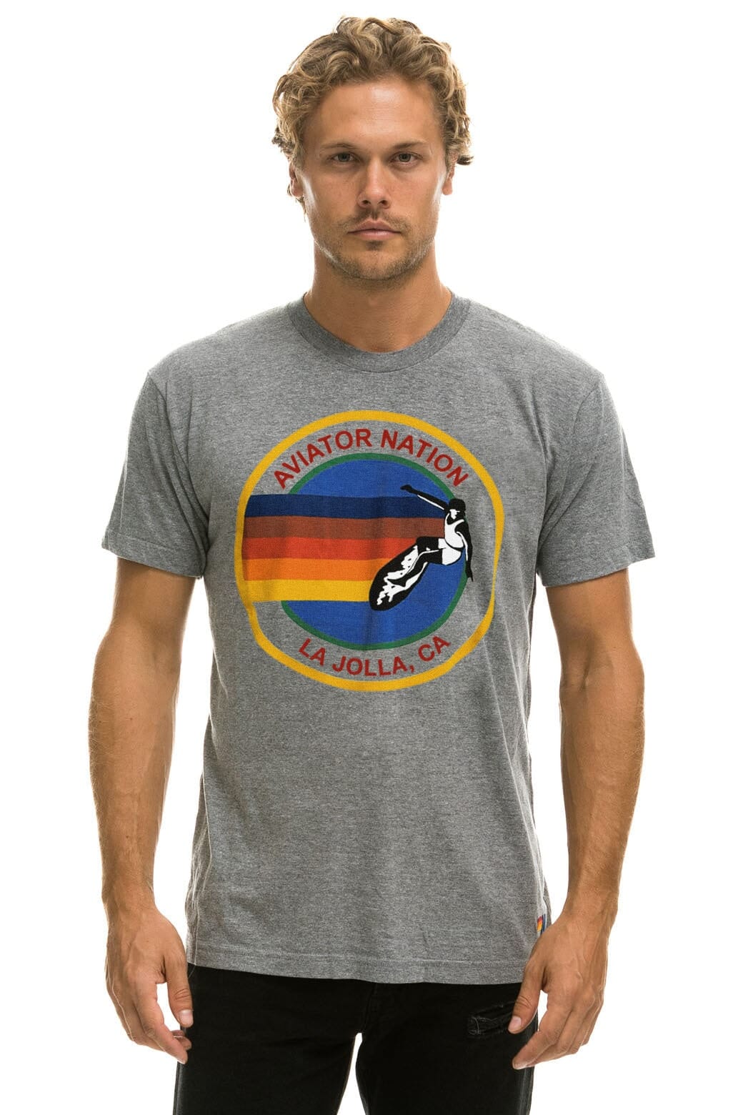 Retro AVIATOR NATION LA JOLLA TEE - HEATHER GREY
