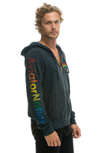 Retro AVIATOR NATION LA JOLLA ZIP HOODIE - CHARCOAL