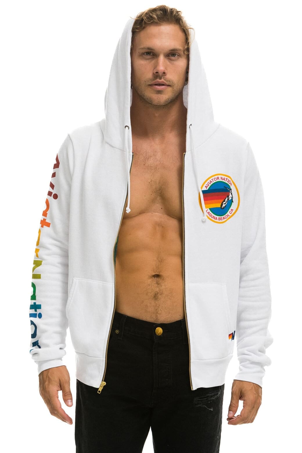 Retro AVIATOR NATION LAGUNA BEACH HOODIE - WHITE