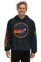 Retro AVIATOR NATION LAGUNA BEACH RELAXED PULLOVER HOODIE - CHARCOAL