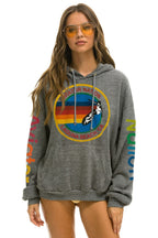 Retro AVIATOR NATION LAGUNA BEACH RELAXED PULLOVER HOODIE - HEATHER GREY