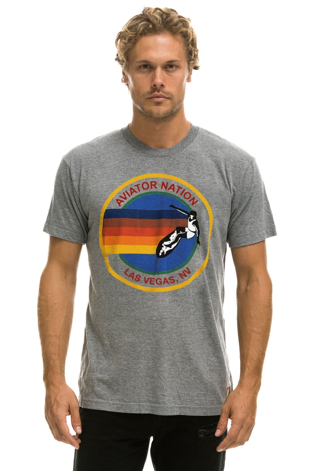 Retro AVIATOR NATION LAS VEGAS TEE - HEATHER GREY