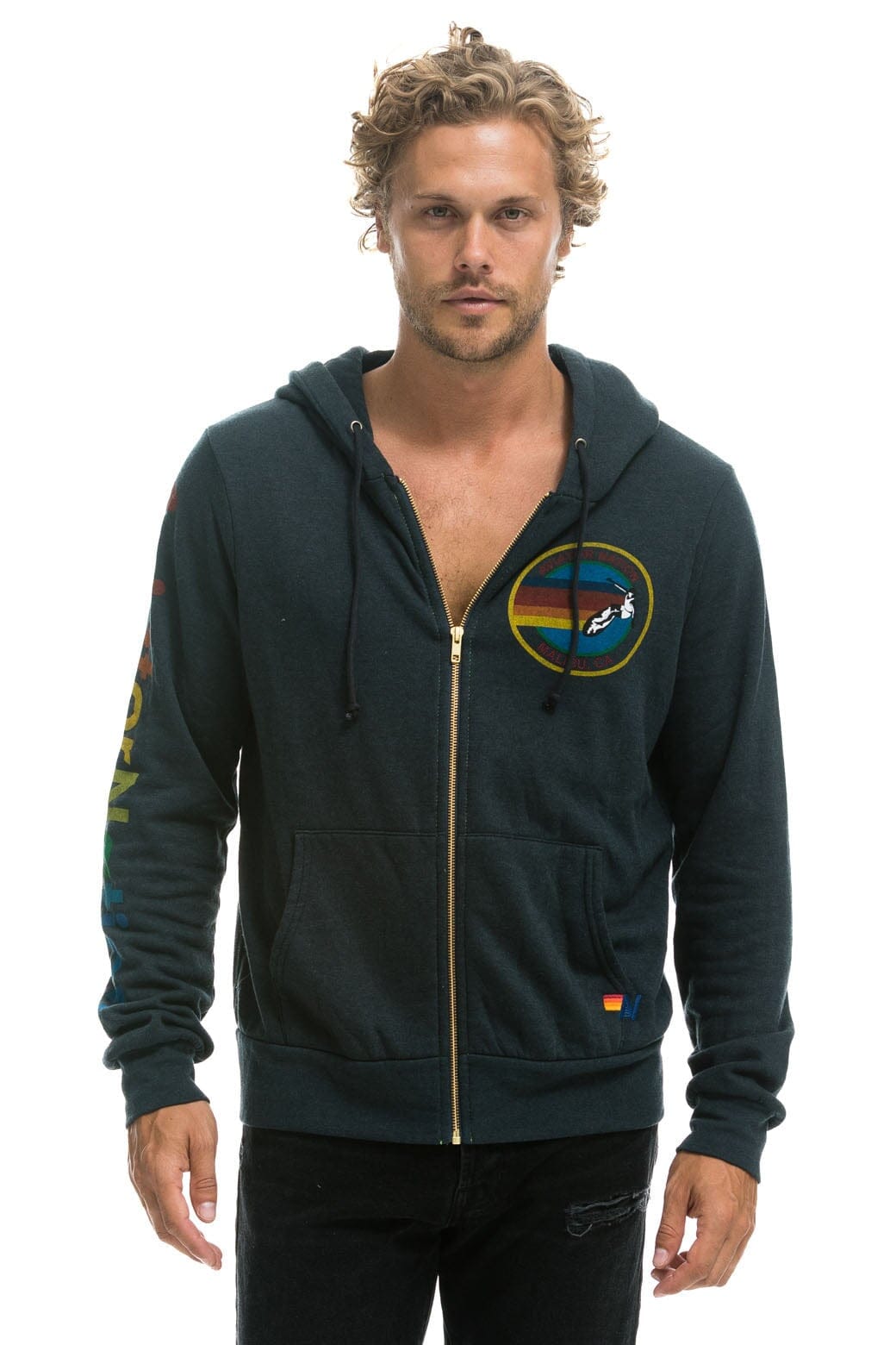 Retro AVIATOR NATION MALIBU HOODIE - CHARCOAL