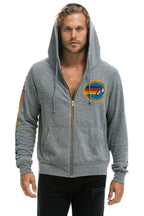 Retro AVIATOR NATION MANHATTAN BEACH HOODIE - HEATHER GREY