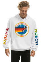 Retro AVIATOR NATION MIAMI RELAXED PULLOVER HOODIE - WHITE