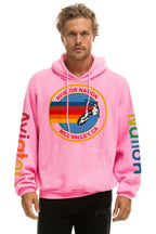 Retro AVIATOR NATION MILL VALLEY RELAXED PULLOVER HOODIE - NEON PINK