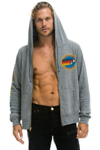 Retro AVIATOR NATION NASHVILLE ZIP HOODIE - HEATHER GREY