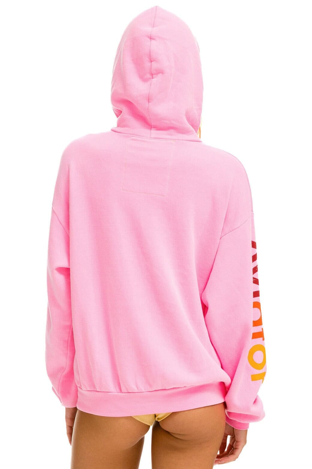 Retro AVIATOR NATION NORTH SHORE RELAXED PULLOVER HOODIE - NEON PINK