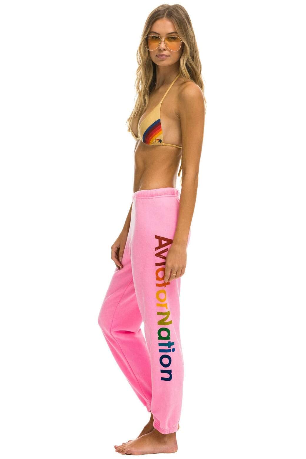 Retro AVIATOR NATION NORTH SHORE SWEATPANTS - NEON PINK