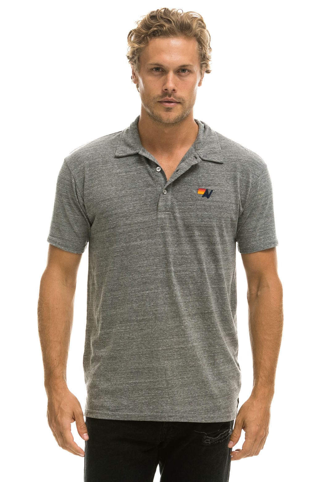 Retro AVIATOR NATION POLO - HEATHER GREY