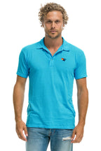 Retro AVIATOR NATION POLO - NEON BLUE