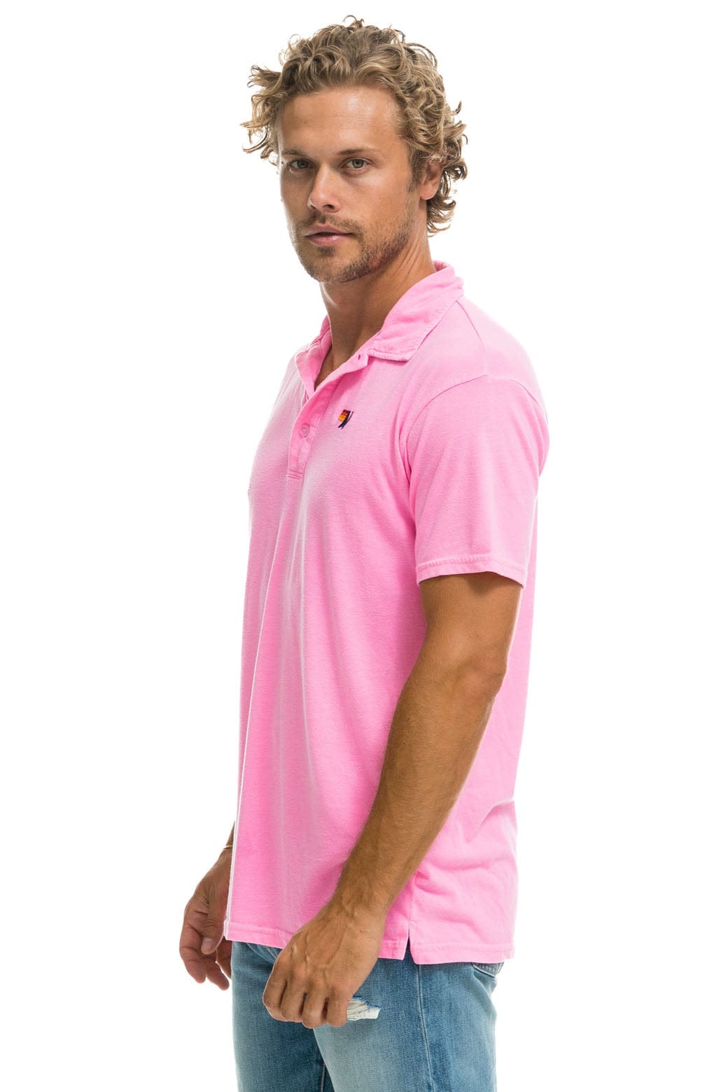 Retro AVIATOR NATION POLO - NEON PINK
