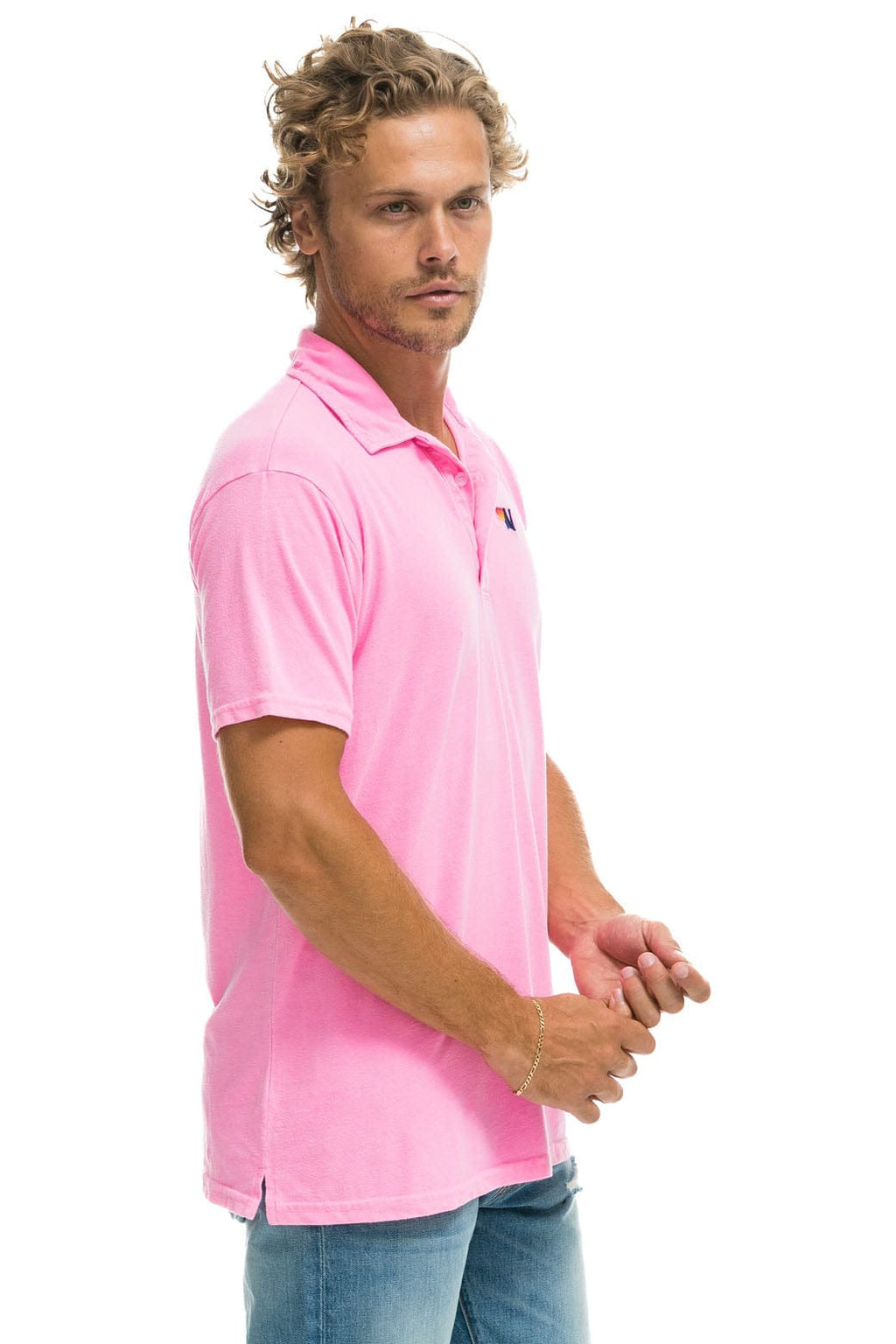 Retro AVIATOR NATION POLO - NEON PINK