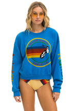 Retro AVIATOR NATION RELAXED VENICE CREW SWEATSHIRT - OCEAN