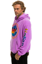 Retro AVIATOR NATION RELAXED VENICE PULLOVER HOODIE - NEON PURPLE