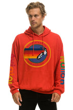 Retro AVIATOR NATION RELAXED VENICE PULLOVER HOODIE - RED