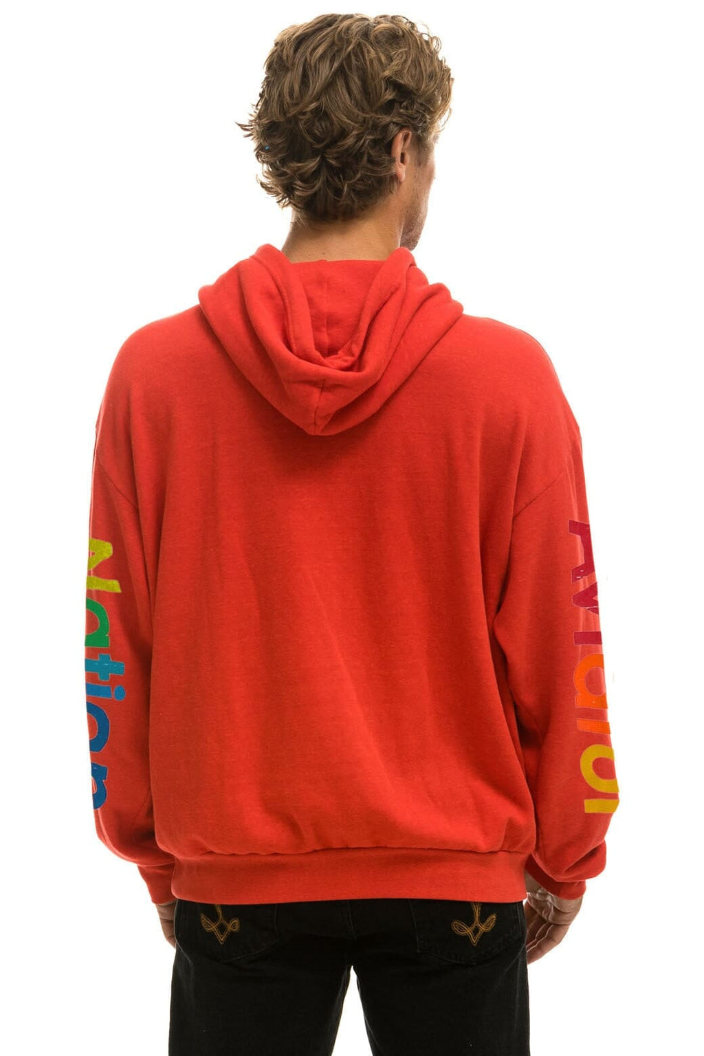 Retro AVIATOR NATION RELAXED VENICE PULLOVER HOODIE - RED