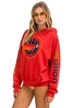Retro AVIATOR NATION RELAXED VENICE PULLOVER HOODIE - RED