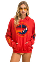 Retro AVIATOR NATION RELAXED VENICE PULLOVER HOODIE - RED