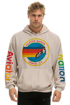 Retro AVIATOR NATION RELAXED VENICE PULLOVER HOODIE - SAND