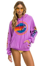 Retro AVIATOR NATION SAN FRANCISCO RELAXED PULLOVER HOODIE - NEON PURPLE