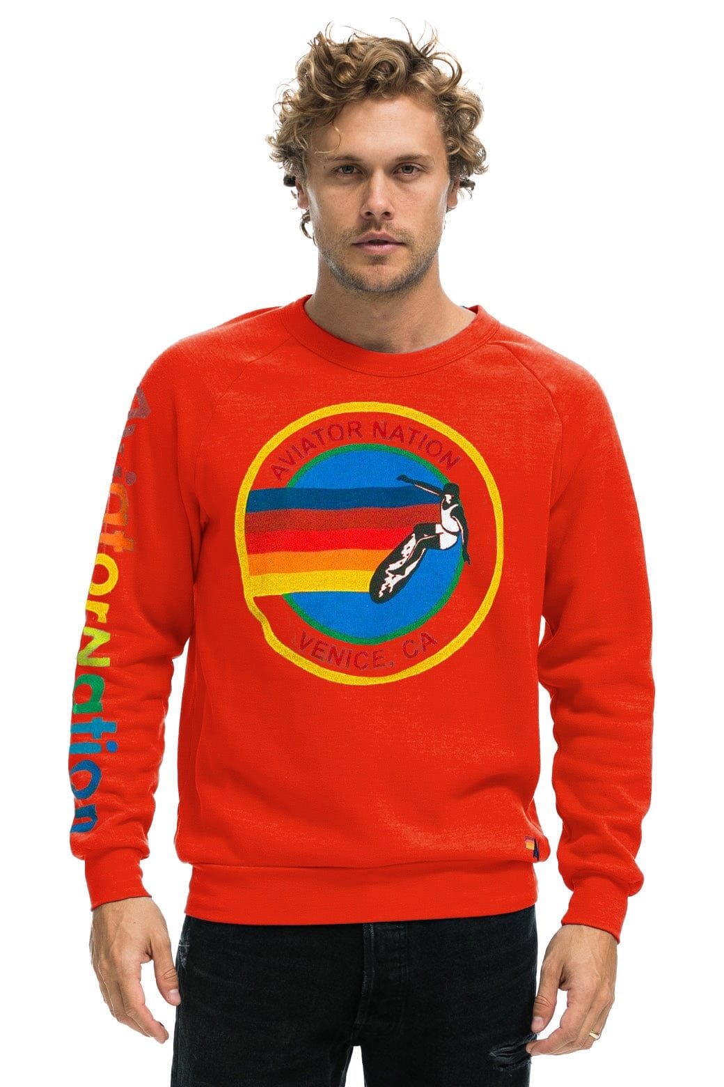 Retro AVIATOR NATION VENICE SWEATSHIRT - RED