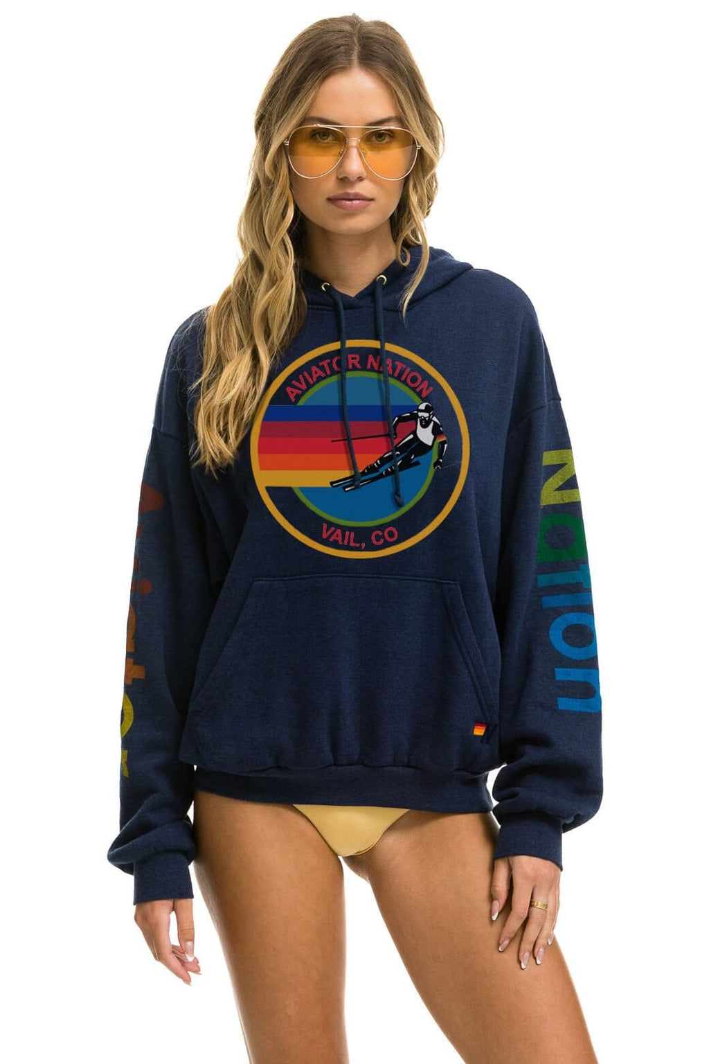 Retro AVIATOR NATION VAIL RELAXED PULLOVER HOODIE - NAVY