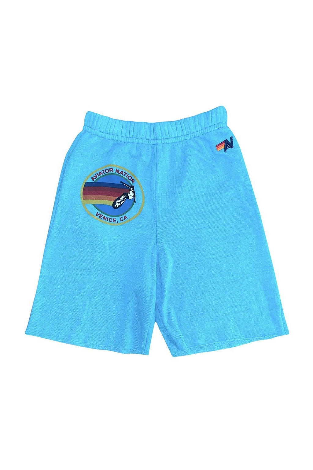 Retro AVIATOR NATION HAIGHT ASHBURY KIDS SWEATSHORTS - NEON BLUE