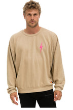 Retro BOLT 2 RELAXED CREW SWEATSHIRT - SAND NEON PINK