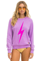 Retro BOLT CREW SWEATSHIRT - NEON PURPLE NEON PINK
