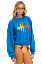 Retro BOLT GRADIENT RELAXED CREW SWEATSHIRT - OCEAN RAINBOW